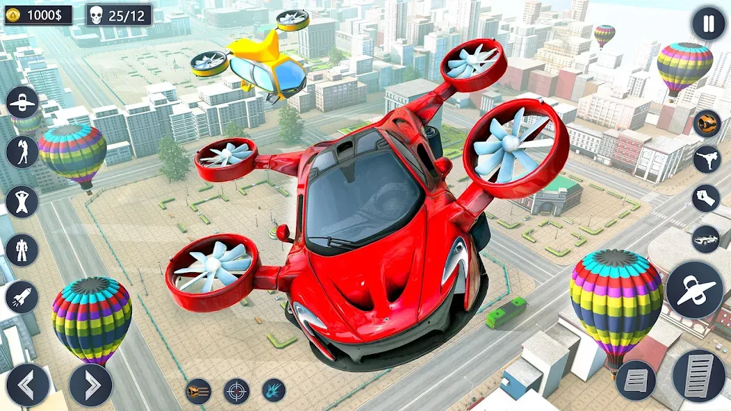 Взломанная Flying Car Robot Game Car Game  [МОД Unlocked] — стабильная версия apk на Андроид screen 1