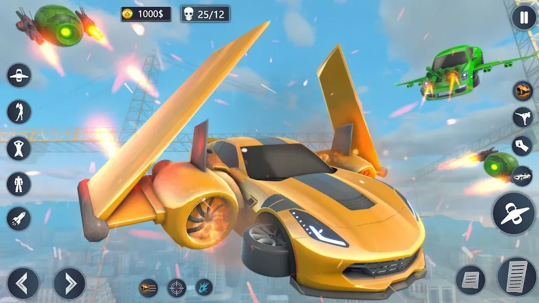 Взломанная Flying Car Robot Game Car Game  [МОД Unlocked] — стабильная версия apk на Андроид screen 3