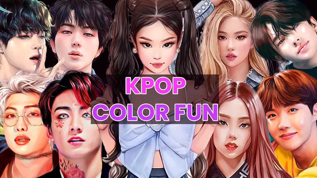 Скачать взломанную Kpop Paint by Numbers BT21  [МОД Unlimited Money] — полная версия apk на Андроид screen 1