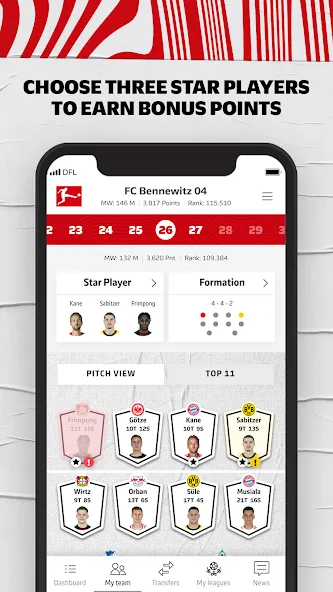 Скачать взломанную Bundesliga Fantasy Manager (Бундеслига Фэнтези Менеджер)  [МОД Unlocked] — последняя версия apk на Андроид screen 3