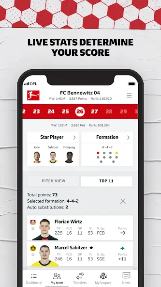 Скачать взломанную Bundesliga Fantasy Manager (Бундеслига Фэнтези Менеджер)  [МОД Unlocked] — последняя версия apk на Андроид screen 4