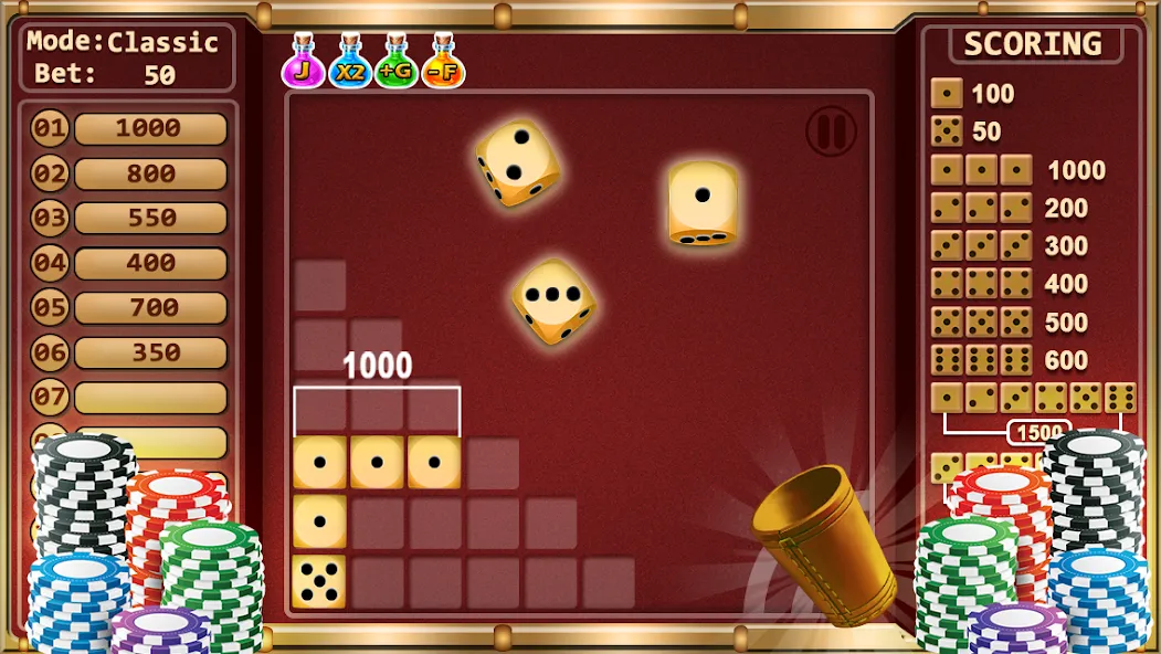 Скачать взломанную Farkle — Dice Game (Фаркл)  [МОД Меню] — стабильная версия apk на Андроид screen 1