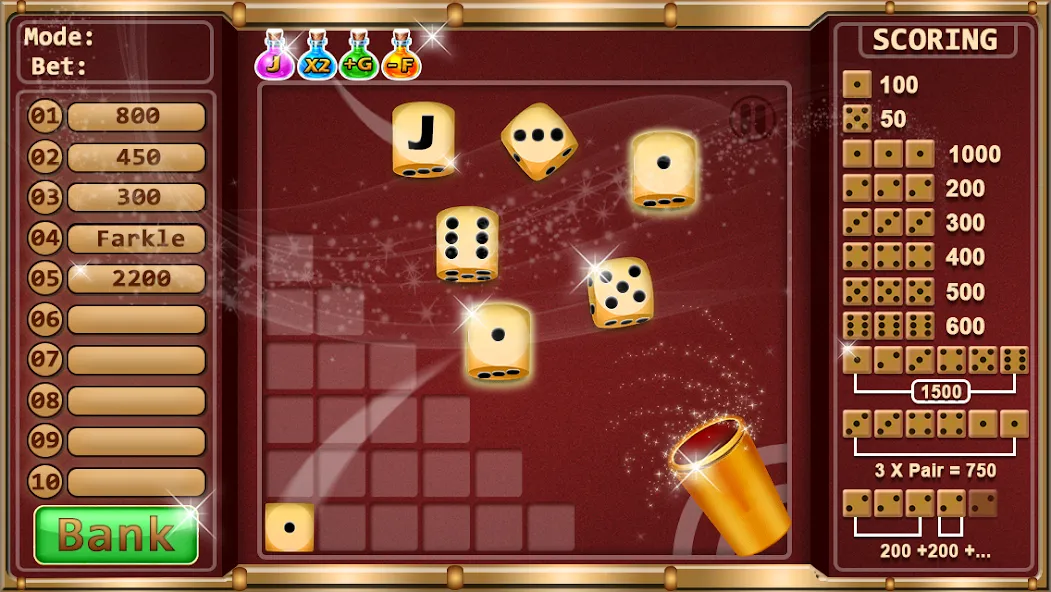 Скачать взломанную Farkle — Dice Game (Фаркл)  [МОД Меню] — стабильная версия apk на Андроид screen 2