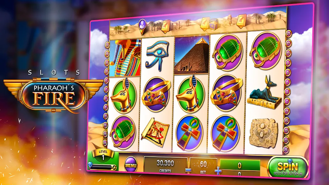 Взлом Slots — Pharaoh's Fire (Слоты)  [МОД Menu] — последняя версия apk на Андроид screen 2