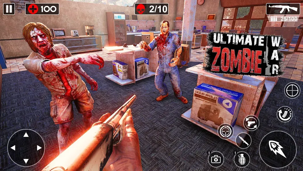 Скачать взлом Zombie Games 3d 2024 : fps War  [МОД Бесконечные монеты] — последняя версия apk на Андроид screen 2