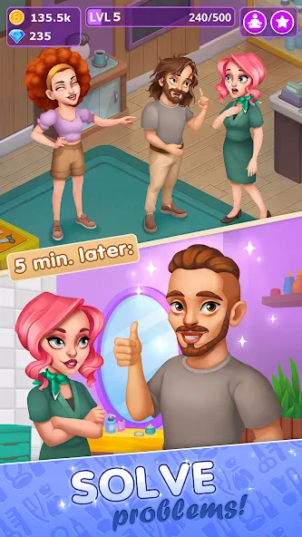 Скачать взлом Beauty Tycoon: Hair Salon Game (Бьюти Тайкун)  [МОД Menu] — стабильная версия apk на Андроид screen 4