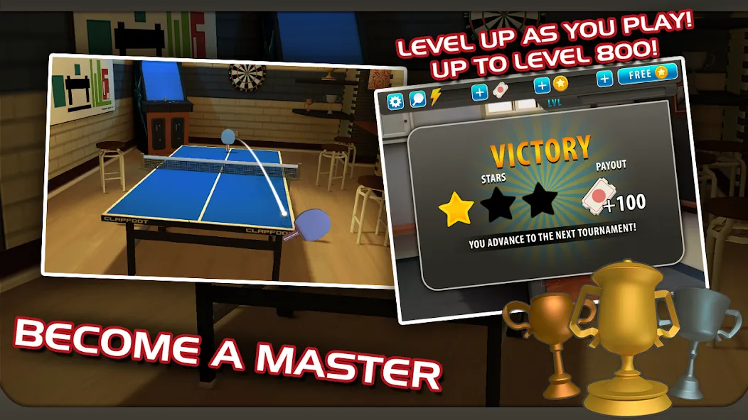 Скачать взлом Ping Pong Masters (Пингпонг мастера)  [МОД Mega Pack] — полная версия apk на Андроид screen 3