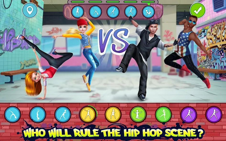 Взломанная Hip Hop Battle — Girls vs Boys  [МОД Все открыто] — последняя версия apk на Андроид screen 1