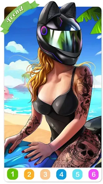 Взломанная Tattoo Coloring games  [МОД Menu] — последняя версия apk на Андроид screen 1