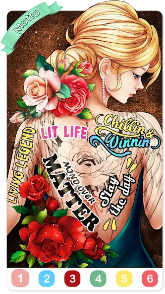 Взломанная Tattoo Coloring games  [МОД Menu] — последняя версия apk на Андроид screen 5
