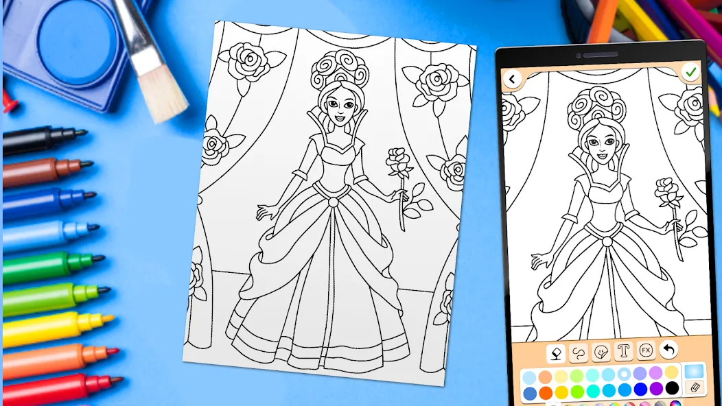 Скачать взломанную Coloring for girls and women  [МОД Menu] — последняя версия apk на Андроид screen 5