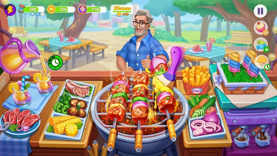 Взломанная Cooking Town — Restaurant Game (Кукинг Таун)  [МОД Много денег] — стабильная версия apk на Андроид screen 1