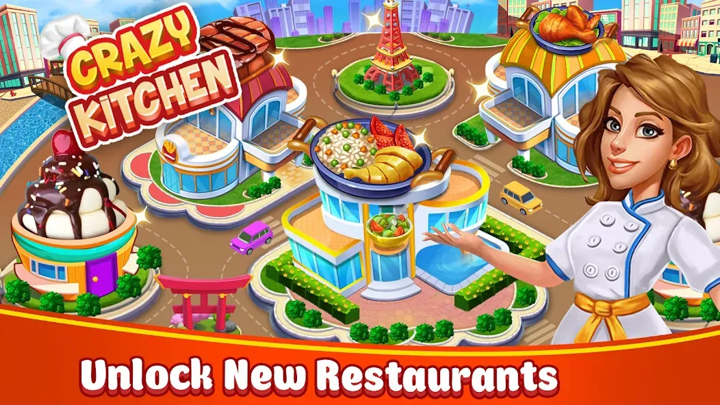 Взлом Food Game Crazy Super Chef  [МОД Unlocked] — стабильная версия apk на Андроид screen 1