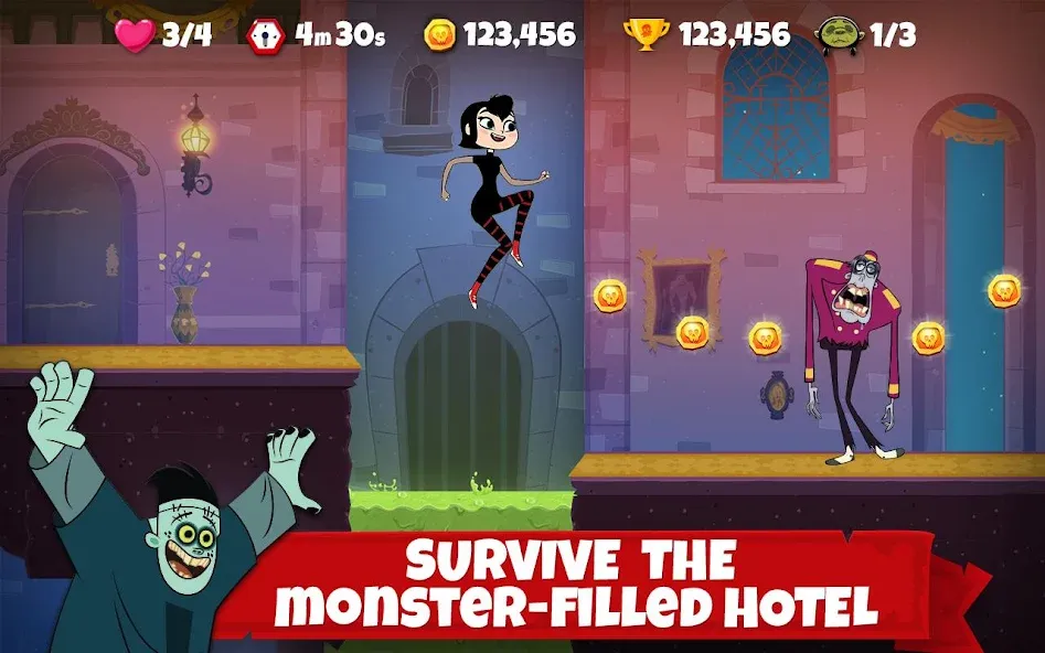 Скачать взломанную Hotel Transylvania Adventures  [МОД Unlocked] — стабильная версия apk на Андроид screen 1