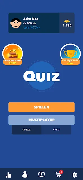 Скачать взломанную Super Quiz — Wissens Deutsch (упер квиз)  [МОД Бесконечные деньги] — последняя версия apk на Андроид screen 1