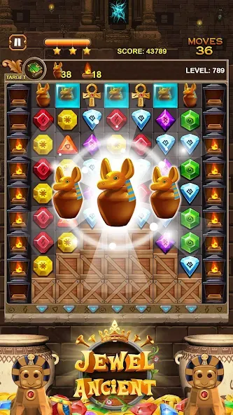 Скачать взломанную Jewel Ancient Pyramid Treasure  [МОД Unlocked] — последняя версия apk на Андроид screen 2