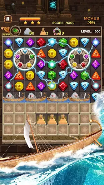 Скачать взломанную Jewel Ancient Pyramid Treasure  [МОД Unlocked] — последняя версия apk на Андроид screen 3