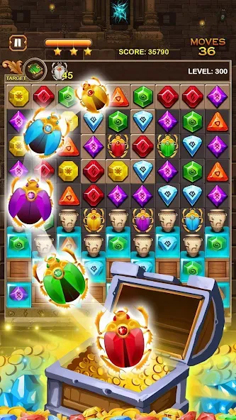 Скачать взломанную Jewel Ancient Pyramid Treasure  [МОД Unlocked] — последняя версия apk на Андроид screen 5