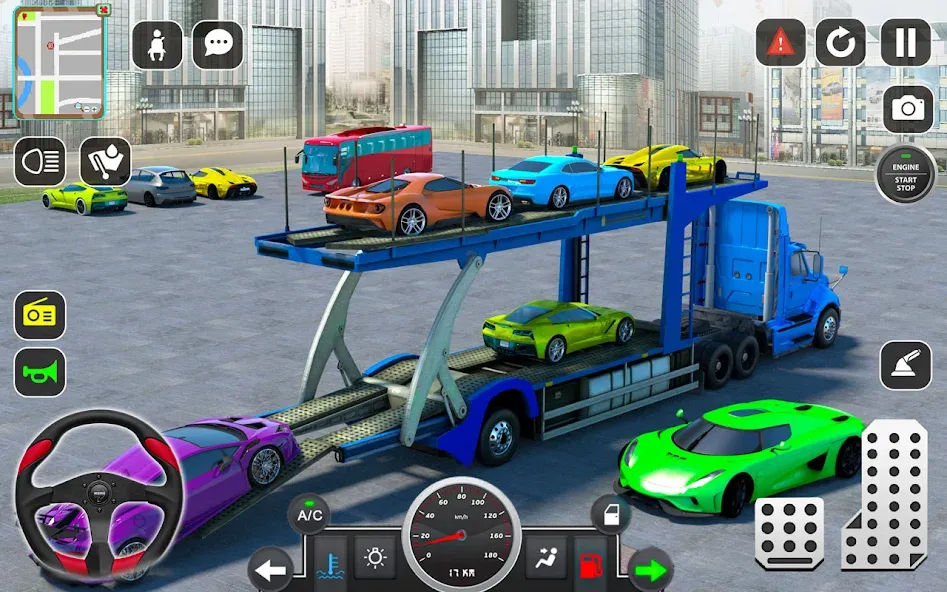 Взломанная Trailer Truck Car Transport 3D  [МОД Unlimited Money] — стабильная версия apk на Андроид screen 1