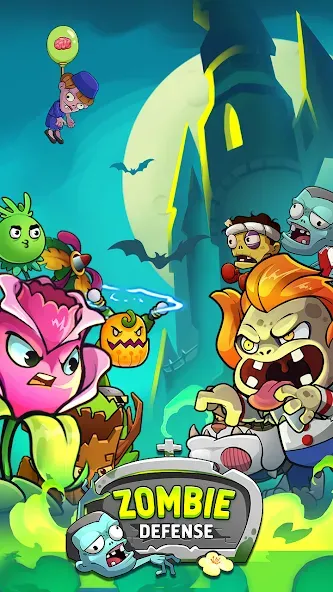 Взломанная Zombie Defense — Plants War (Зомби Дефенс)  [МОД Все открыто] — полная версия apk на Андроид screen 1