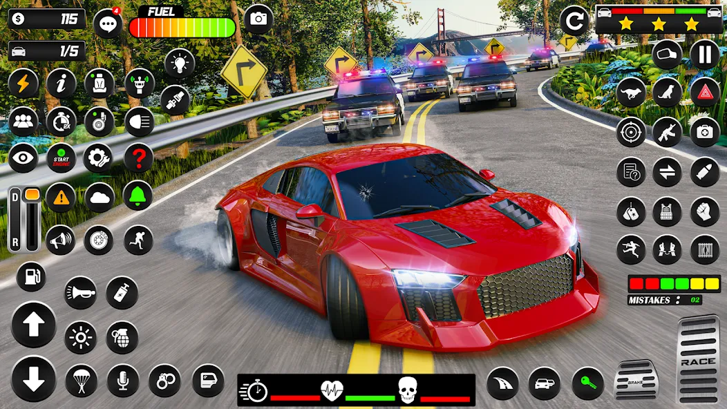 Скачать взлом Police Car Chase Car Games  [МОД Все открыто] — полная версия apk на Андроид screen 4