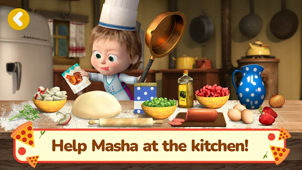 Скачать взлом Masha and the Bear Pizza Maker  [МОД Unlimited Money] — последняя версия apk на Андроид screen 1