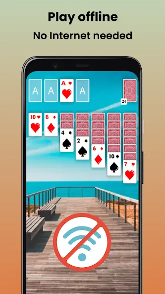 Скачать взломанную Klondike Solitaire Offline  [МОД Mega Pack] — полная версия apk на Андроид screen 2