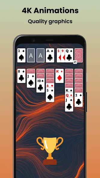 Скачать взломанную Klondike Solitaire Offline  [МОД Mega Pack] — полная версия apk на Андроид screen 4