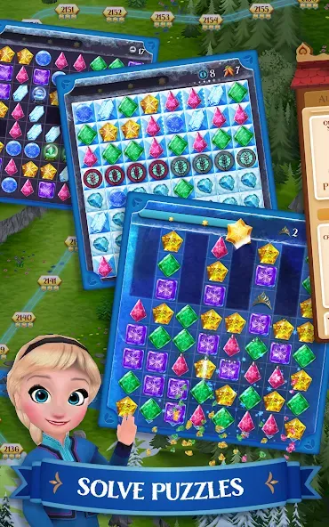 Взломанная Disney Frozen Free Fall Games  [МОД Unlimited Money] — последняя версия apk на Андроид screen 1