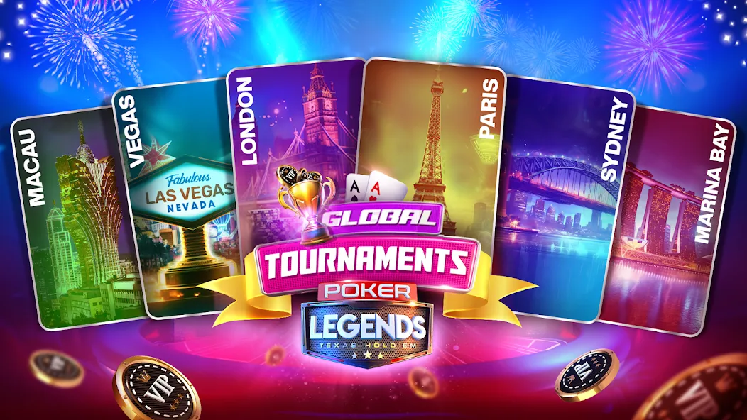 Скачать взломанную Poker Legends — Texas Hold'em (Покер Легенды)  [МОД Unlimited Money] — полная версия apk на Андроид screen 3