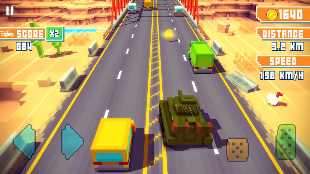 Скачать взлом Blocky Highway: Traffic Racing (Блоки Хайвей)  [МОД Бесконечные монеты] — стабильная версия apk на Андроид screen 1