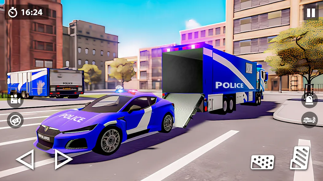 Взломанная US Police Car Transporter Game (Полицейский транспорт игры)  [МОД Mega Pack] — полная версия apk на Андроид screen 3