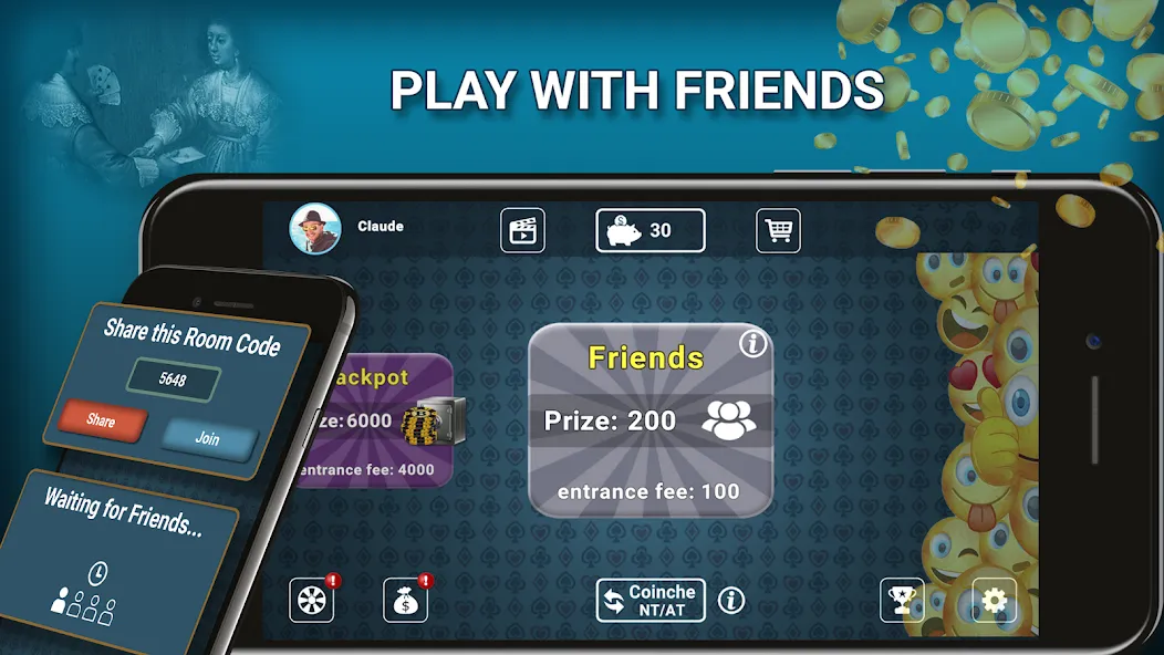Взломанная Blot Belote Coinche Online  [МОД Unlocked] — полная версия apk на Андроид screen 5