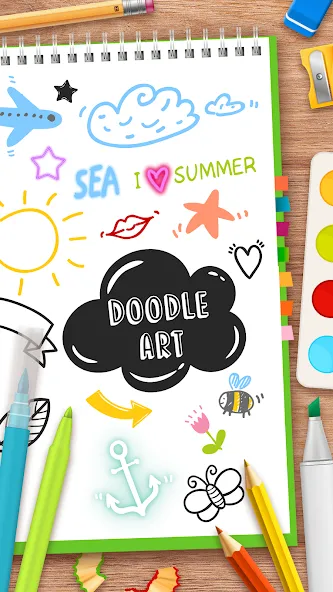 Взломанная Draw Doodle — Kids drawing  [МОД Меню] — последняя версия apk на Андроид screen 1