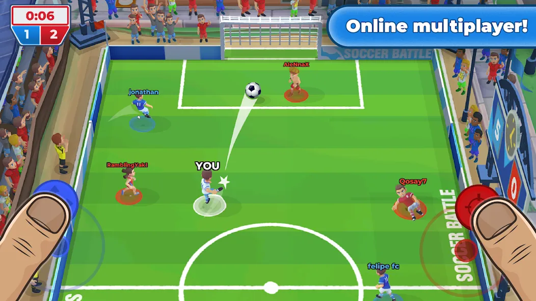 Взломанная Soccer Battle —  PvP Football  [МОД Все открыто] — стабильная версия apk на Андроид screen 1