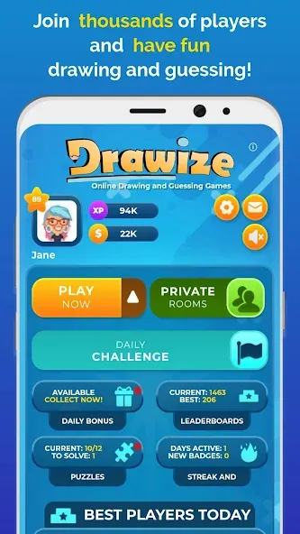 Скачать взлом Drawize — Draw and Guess (Дравизе)  [МОД Unlimited Money] — последняя версия apk на Андроид screen 1