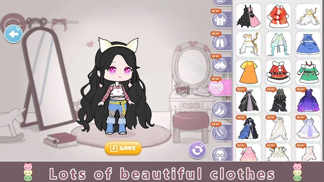 Скачать взлом YOYO Doll Anime Dress Up Game (ЙОЙО)  [МОД Бесконечные деньги] — последняя версия apk на Андроид screen 2