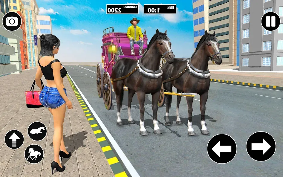 Скачать взлом Horse Cart Taxi Transport Game  [МОД Unlimited Money] — полная версия apk на Андроид screen 1