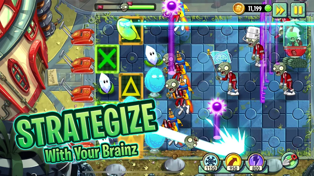 Скачать взломанную Plants vs. Zombies™ 2  [МОД Бесконечные монеты] — полная версия apk на Андроид screen 1