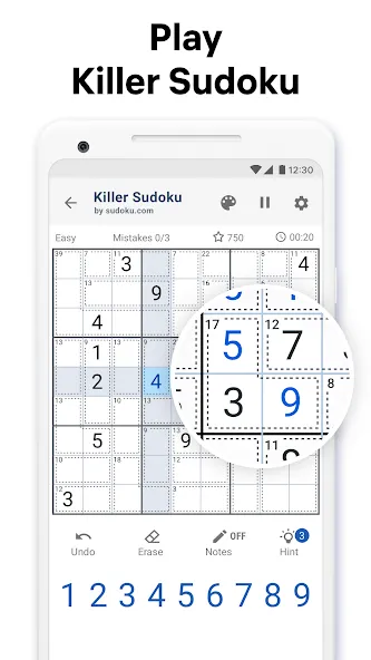 Скачать взлом Killer Sudoku by Sudoku.com (Киллер Судоку)  [МОД Menu] — последняя версия apk на Андроид screen 1