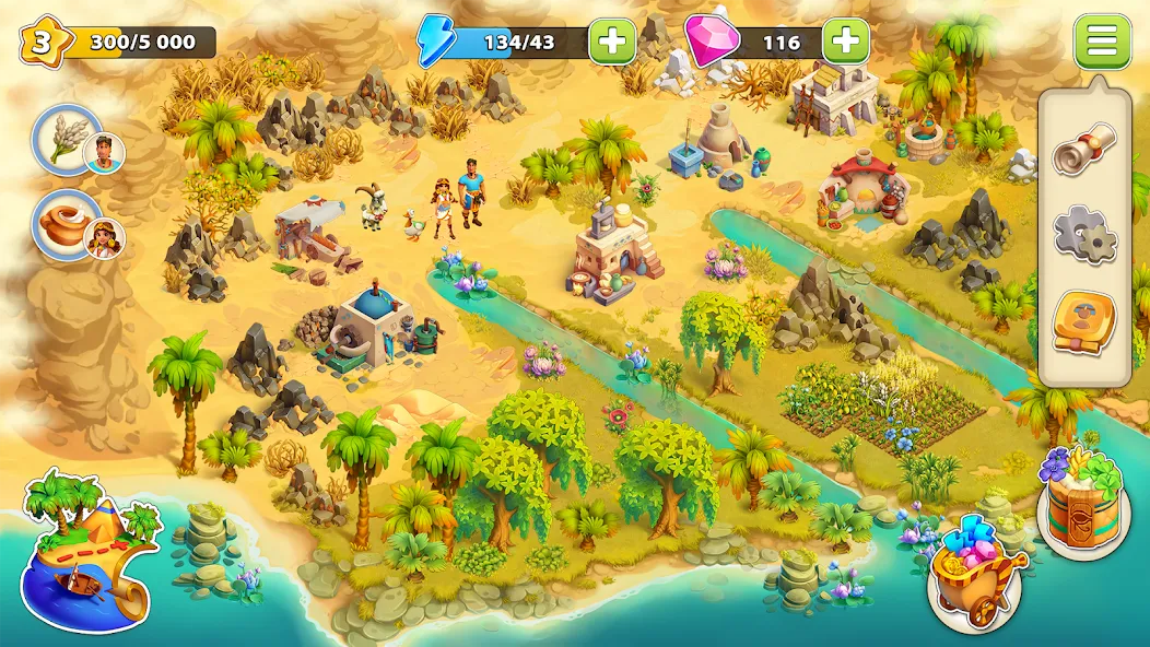 Скачать взломанную Nile Valley: Farm Adventure (Ниловская долина)  [МОД Много денег] — стабильная версия apk на Андроид screen 1