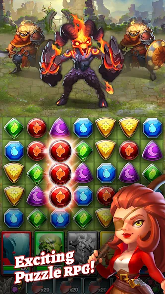 Взлом Dragon Strike: Puzzle RPG (Драгон Страйк)  [МОД Меню] — полная версия apk на Андроид screen 1