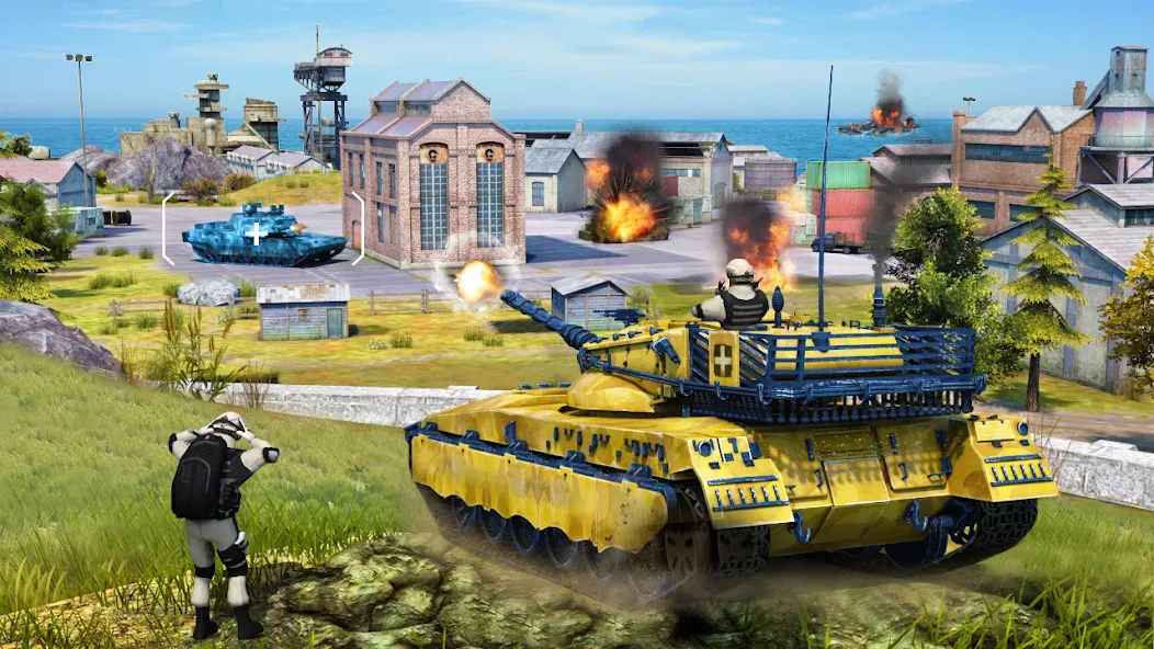 Скачать взломанную Tank Battle Army Games 2023  [МОД Все открыто] — полная версия apk на Андроид screen 2