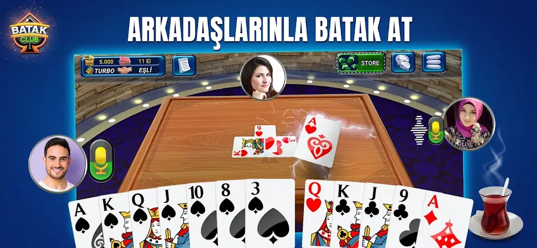 Взлом Batak Club — Play Spades (Батак Клуб)  [МОД Все открыто] — стабильная версия apk на Андроид screen 1