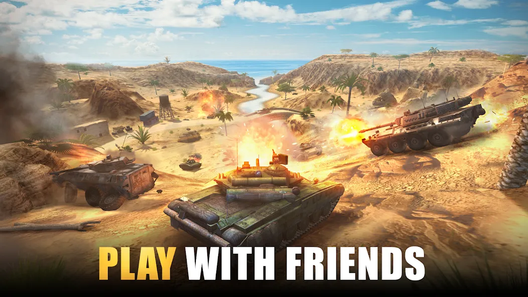 Скачать взлом Tank Force: Tank games blitz  [МОД Все открыто] — стабильная версия apk на Андроид screen 1