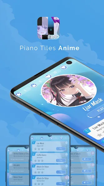 Взломанная Piano Anime Tiles Music (Пиано Аниме Плитки Музыка)  [МОД Бесконечные деньги] — стабильная версия apk на Андроид screen 1