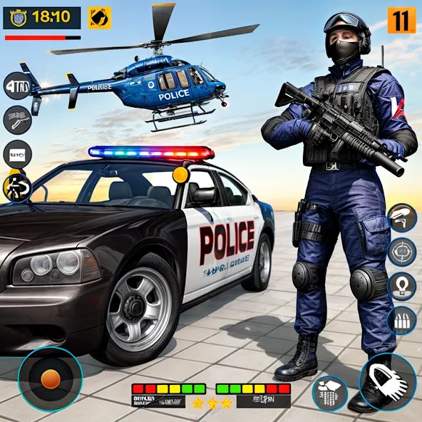 Взломанная US Police Shooting Crime City  [МОД Много денег] — полная версия apk на Андроид screen 1