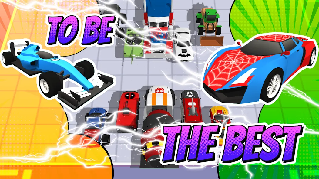 Скачать взломанную Superhero Car Merge Battle  [МОД Menu] — полная версия apk на Андроид screen 1