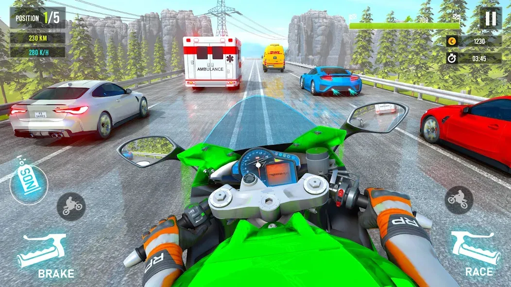 Взломанная Moto Traffic Bike Race Game 3d (Мото Трафик Байк Рейс Гейм 3д)  [МОД Бесконечные деньги] — полная версия apk на Андроид screen 1