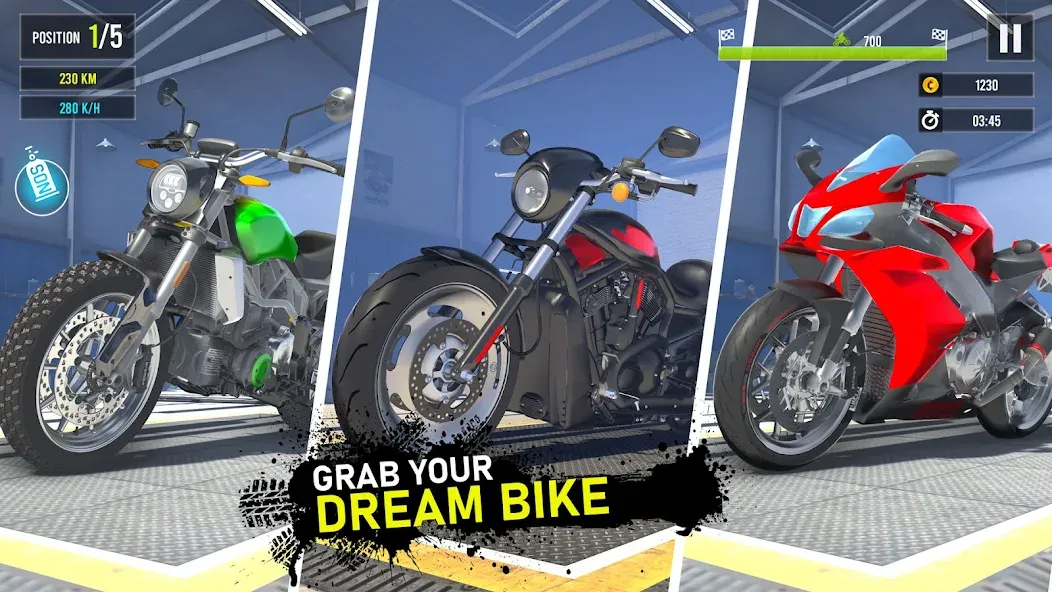 Взломанная Moto Traffic Bike Race Game 3d (Мото Трафик Байк Рейс Гейм 3д)  [МОД Бесконечные деньги] — полная версия apk на Андроид screen 2